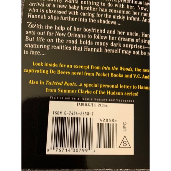 "Twisted Roots" By V.C. Andrews Paperback Book - Picture 8 of 8